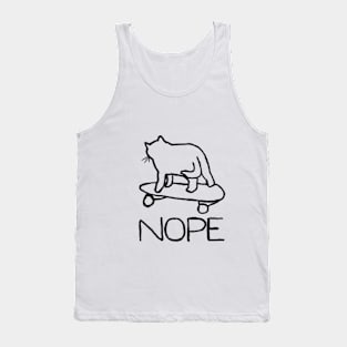 nope cat on skateboard Tank Top